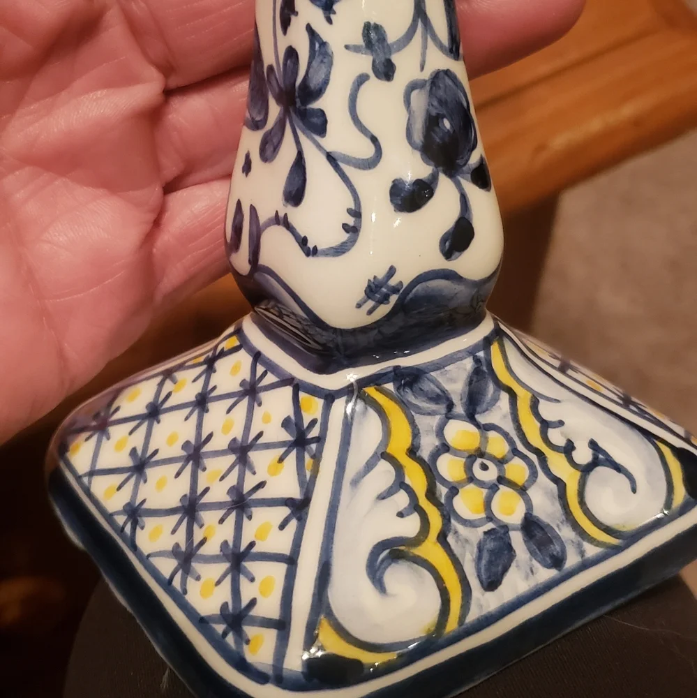 Williams Sonoma Azulejo taper candle holder
